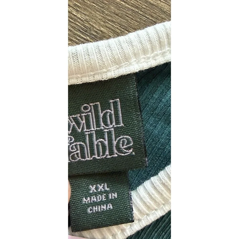 Wild Fable Tank Top 2XL Dark Teal Green Cropped Ribbed NWT Plus Size